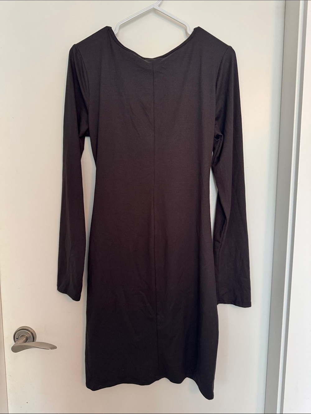 Ambiance Black Ruched Wrap Dress Size Large - Picture 5 of 5